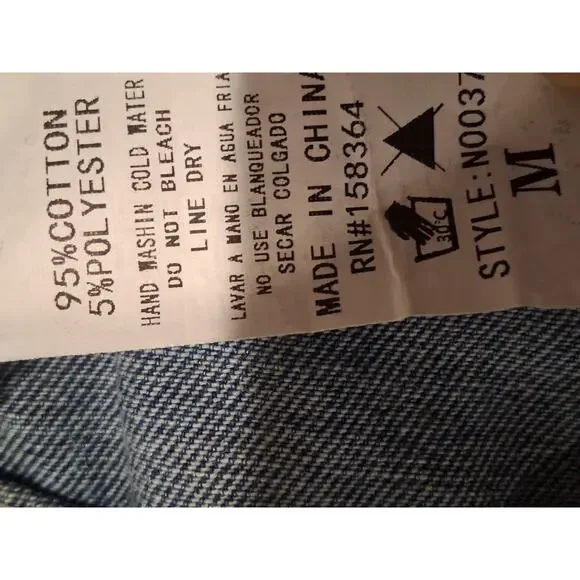 Windsor Rhinestone Fringe Denim Shorts High Waist Distressed Festival Bling M - Picture 8 of 8